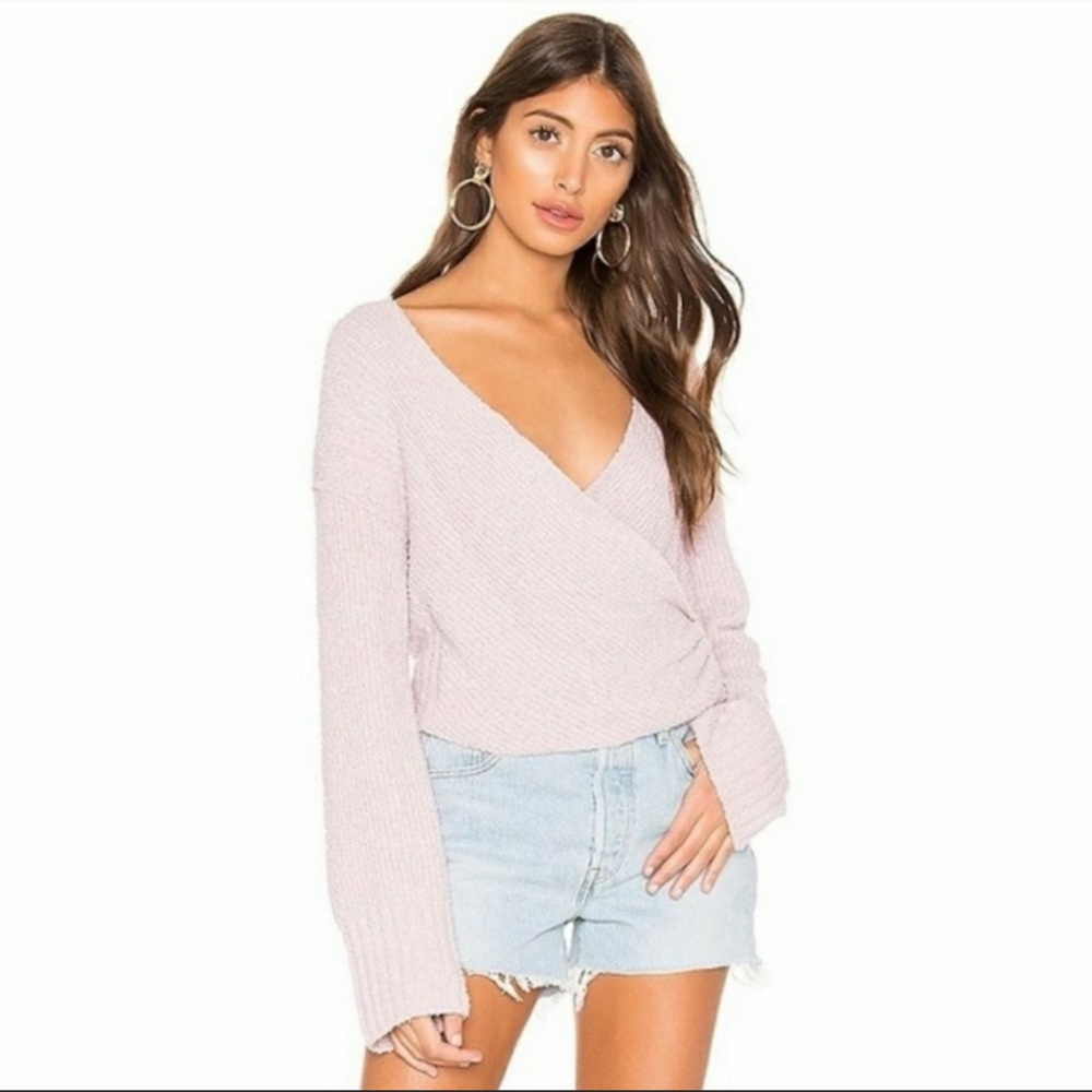 Free People Sensual Wrap Sweater in Lilac